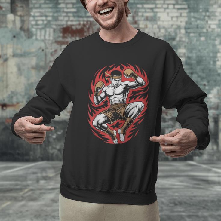 Muay Thai Elbow Strike Silhouette Minimal Clean Sport Men Graphic Sweatshirt Muay Thai Elbow Strike Silhouette Minimal Clean Sport Men Graphic Sweatshirt