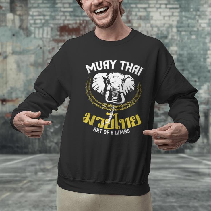 Muay Thai Elephant Martial Arts Thai Boxing Coach Lover Men Graphic Sweatshirt