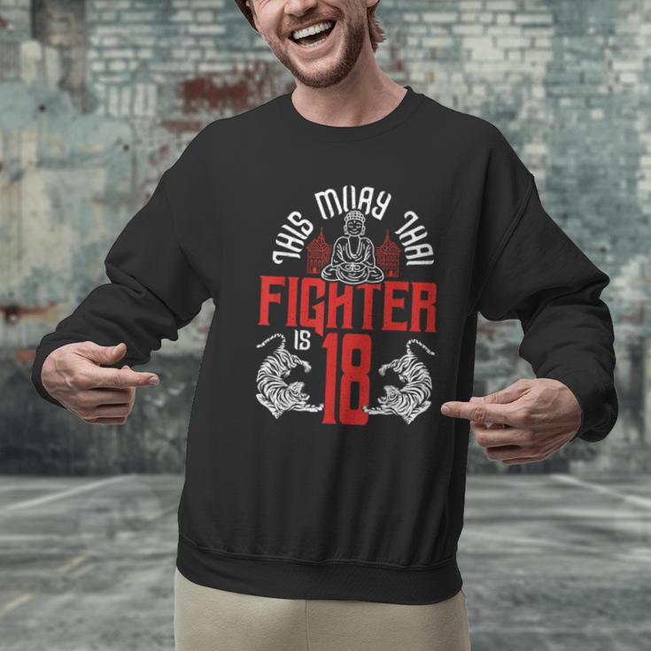 Muay Thai Fighter Is 18 Thai Boxing Muay Thai 18th Birthday Men Graphic Sweatshirt Muay Thai Fighter Is 18 Thai Boxing Muay Thai 18th Birthday Men Graphic Sweatshirt