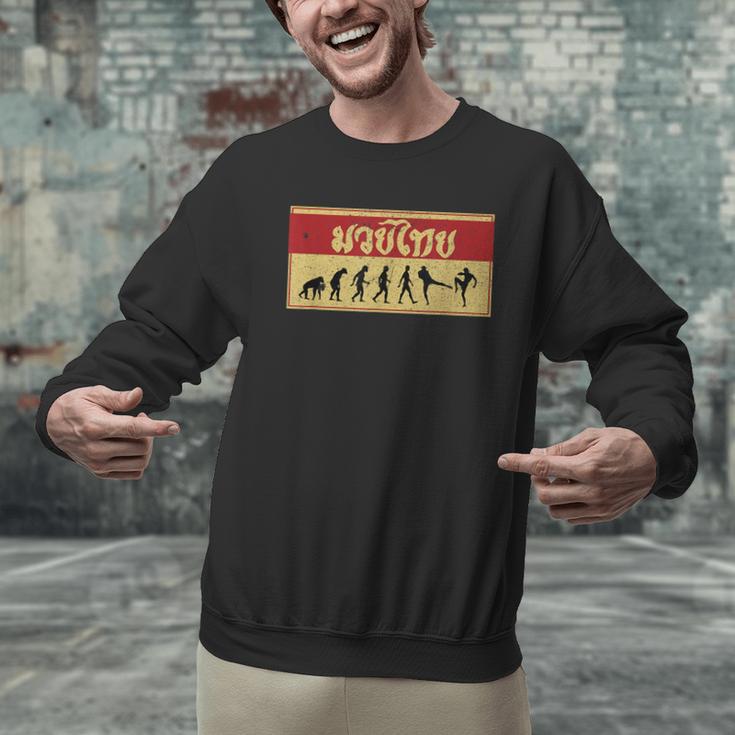 Muay Thai Fighter Evolution MMA Men Graphic Sweatshirt Muay Thai Fighter Evolution MMA Men Graphic Sweatshirt