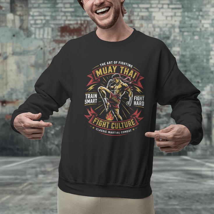 Muay Thai Fighter Training Thai Boxing Coach Men Graphic Sweatshirt