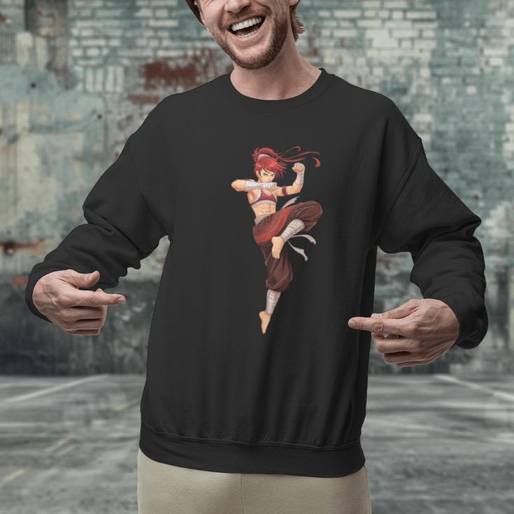 Muay Thai Girl Anime Japan Thaiboxer Kickboxing Muay Thai Men Graphic Sweatshirt