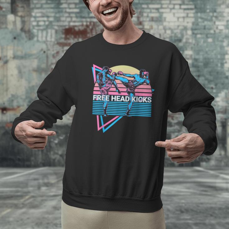 Muay Thai Kickboxing Retro Free Head Kicks Men Graphic Sweatshirt Muay Thai Kickboxing Retro Free Head Kicks Men Graphic Sweatshirt