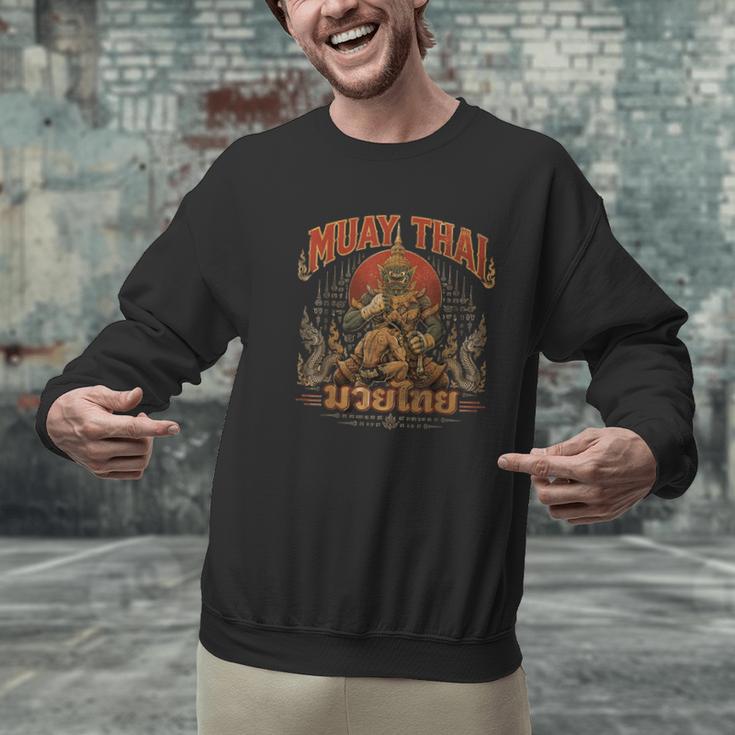 Muay Thai Life Vintage Thai Boxing Nak Muay Thai Giant Men Graphic Sweatshirt Muay Thai Life Vintage Thai Boxing Nak Muay Thai Giant Men Graphic Sweatshirt