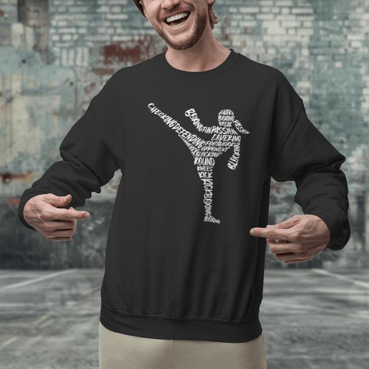 Muay Thai Martial Arts Typography Kickboxer Girls Kickboxing Men Graphic Sweatshirt