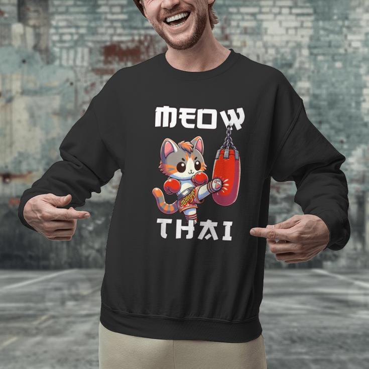 Muay Thai Meow Thai & Thai Boxing Muay Thai Cat Men Graphic Sweatshirt Muay Thai Meow Thai & Thai Boxing Muay Thai Cat Men Graphic Sweatshirt