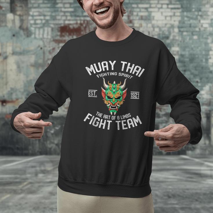 Muay Thai Oni Fight Team Kickboxing Men Graphic Sweatshirt