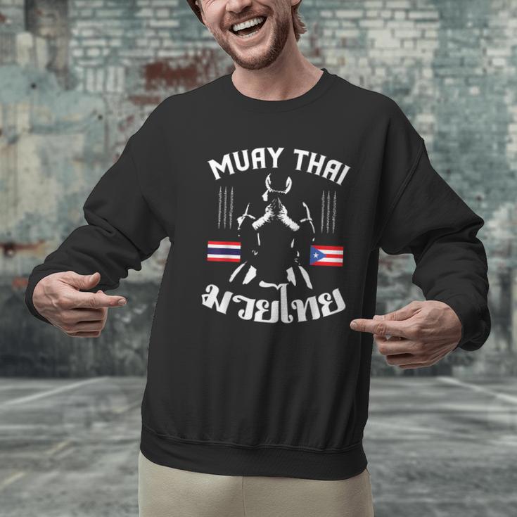 Muay Thai Puerto Rico Flag Martial Arts Thai Boxing Coach Men Graphic Sweatshirt