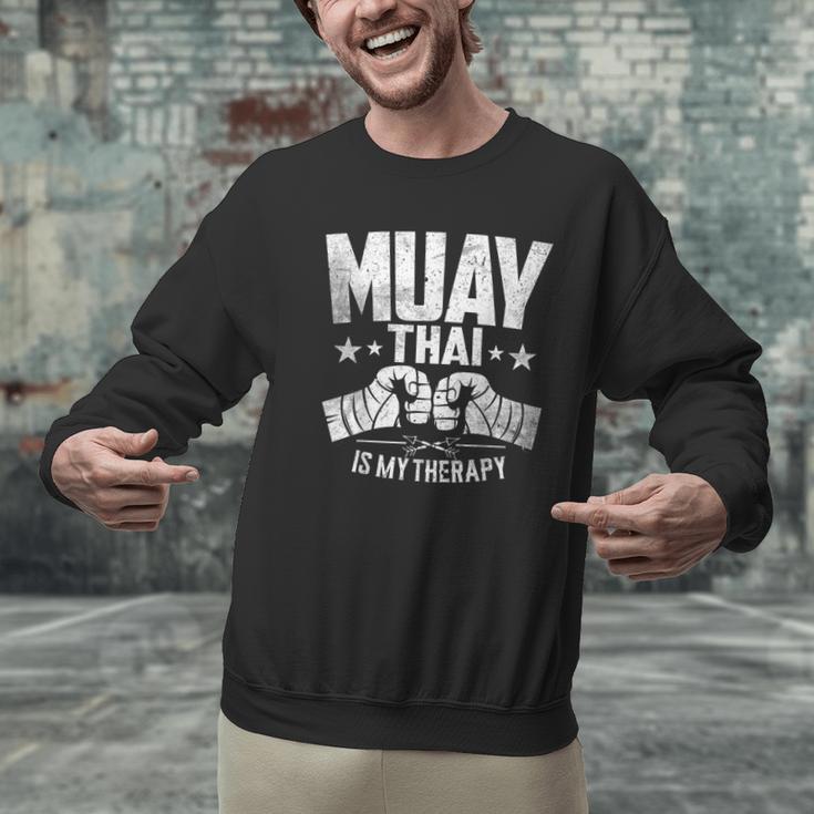 Muay Thai Is My Therapy Muay Thai Lovers Muay Thai Men Graphic Sweatshirt Muay Thai Is My Therapy Muay Thai Lovers Muay Thai Men Graphic Sweatshirt