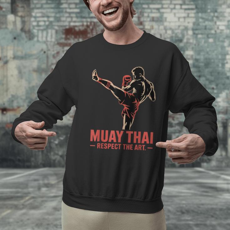 Muay Thai Respect The Art Martial Arts Kickboxing MMA Men Graphic Sweatshirt