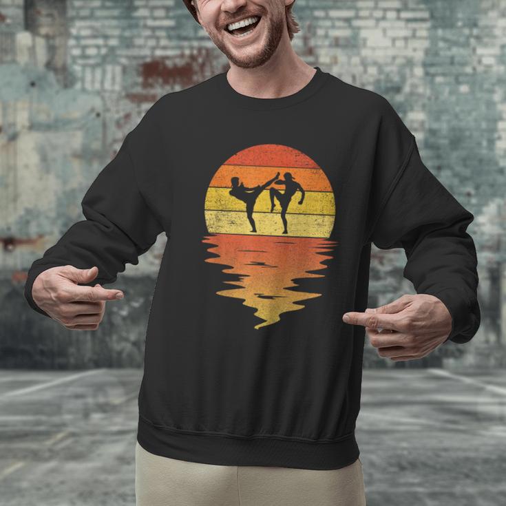 Muay Thai Shirt Retro Sunset 70s Vintage Muay Thai Men Graphic Sweatshirt