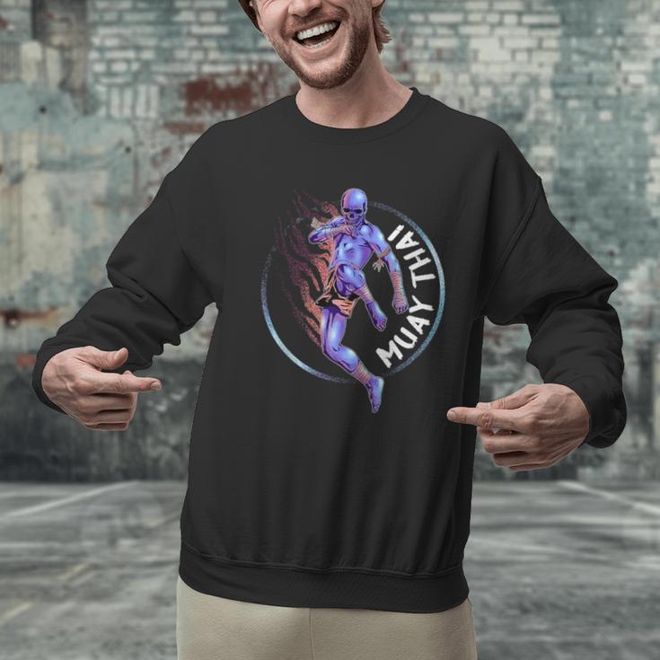 Muay Thai Skeleton Men Graphic Sweatshirt Muay Thai Skeleton Men Graphic Sweatshirt