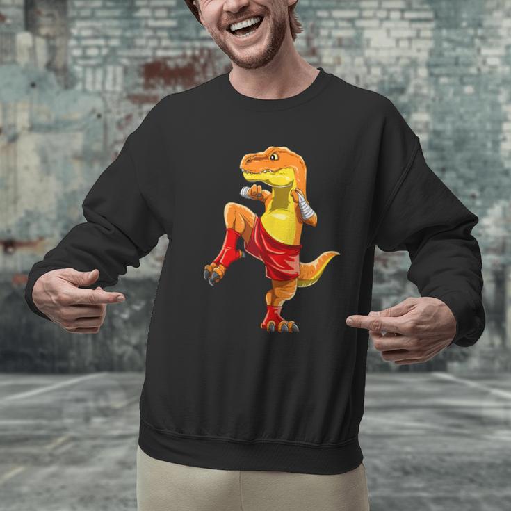 Muay Thai T-Rex Thai Boxing Men Graphic Sweatshirt Muay Thai T-Rex Thai Boxing Men Graphic Sweatshirt