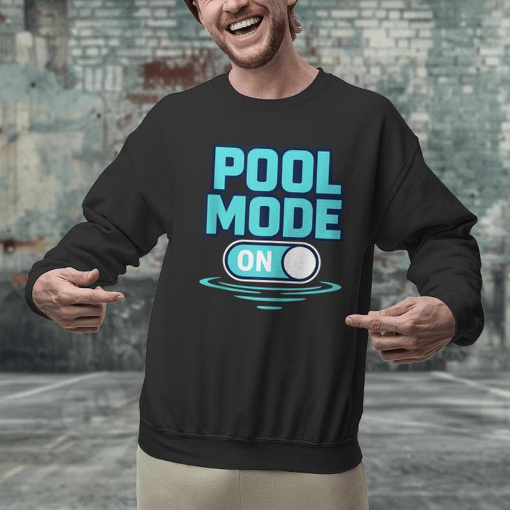 Pool Mode On Summer Swimming Vacation Men Graphic Sweatshirt Pool Mode On Summer Swimming Vacation Men Graphic Sweatshirt