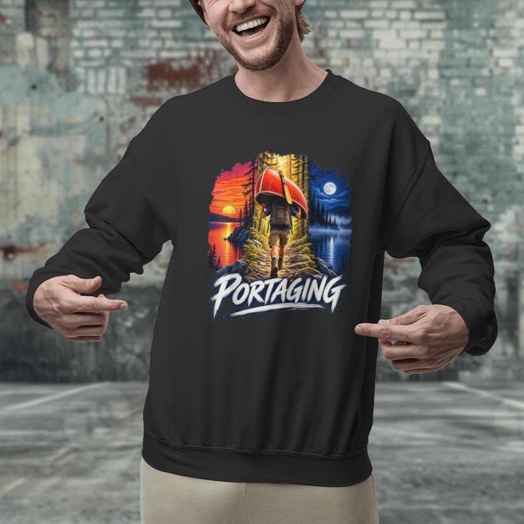 Portaging Canoe Wilderness Adventure Scenic Graphic Men Graphic Sweatshirt Portaging Canoe Wilderness Adventure Scenic Graphic Men Graphic Sweatshirt