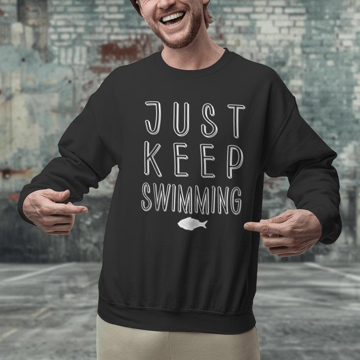 Pretty Fish Just Keep Swimming Men Graphic Sweatshirt Pretty Fish Just Keep Swimming Men Graphic Sweatshirt