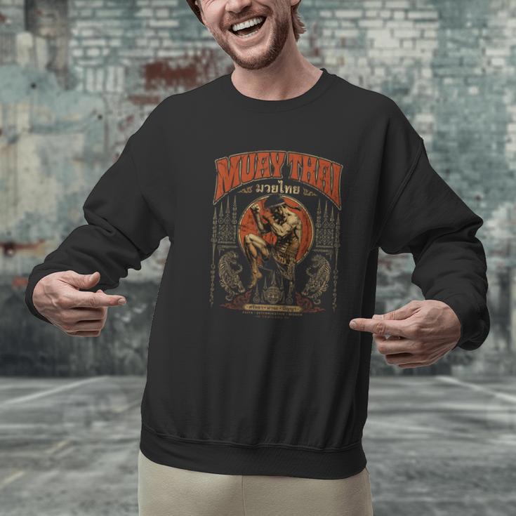 Retro Nak Muay Muay Thai Fighter Thai Boxing Gym Men Graphic Sweatshirt Retro Nak Muay Muay Thai Fighter Thai Boxing Gym Men Graphic Sweatshirt