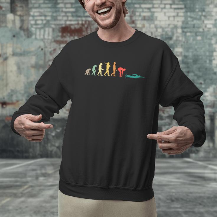 Retro Swimming Evolution For Swimmers Small Men Graphic Sweatshirt Retro Swimming Evolution For Swimmers Small Men Graphic Sweatshirt
