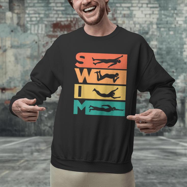 Retro Vintage Swimming For Swimmers Men Graphic Sweatshirt Retro Vintage Swimming For Swimmers Men Graphic Sweatshirt