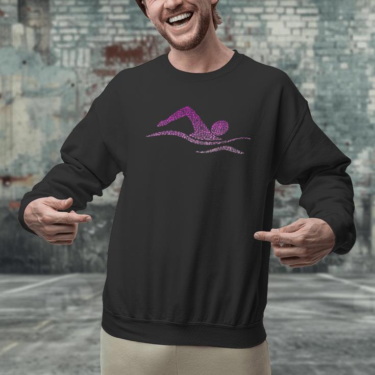 Silhouette Icon Swimmer Stuff Girls Swimming Men Graphic Sweatshirt