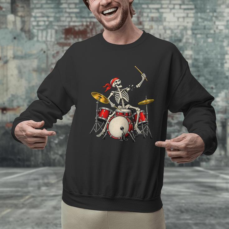 Skeleton Drummer Skull Drum Kit Halloween Sleeveless Men Graphic Sweatshirt