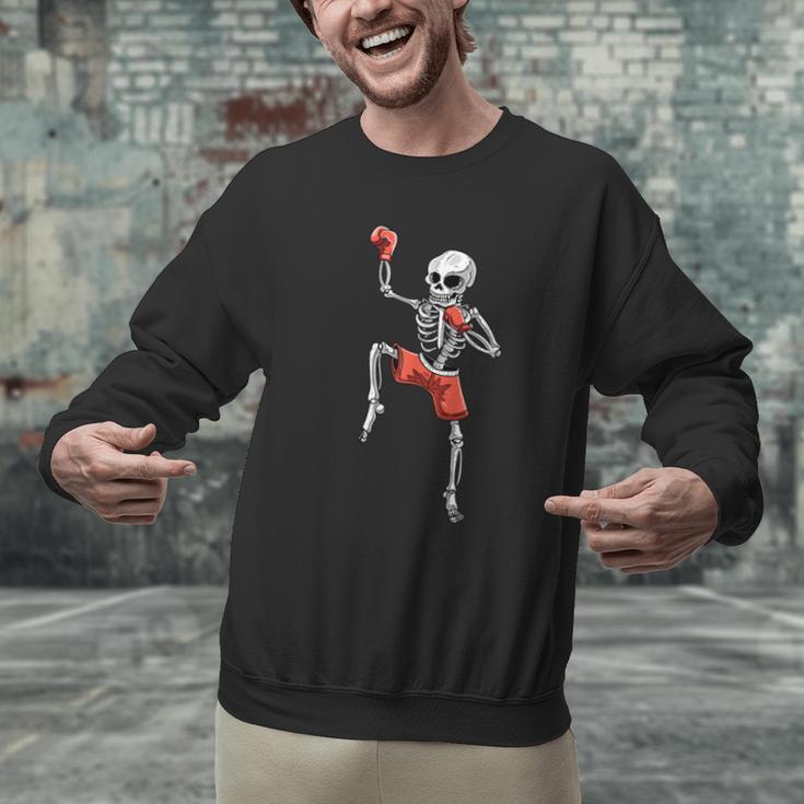 Skeleton Muay Thai Halloween Kickboxing MMA Fighter Costume Men Graphic Sweatshirt Skeleton Muay Thai Halloween Kickboxing MMA Fighter Costume Men Graphic Sweatshirt