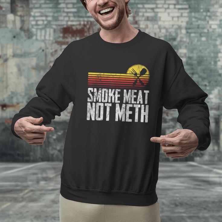 Smoke Meat Not Meth Grilled BBQ Dad Brisket Grilling Men Graphic Sweatshirt