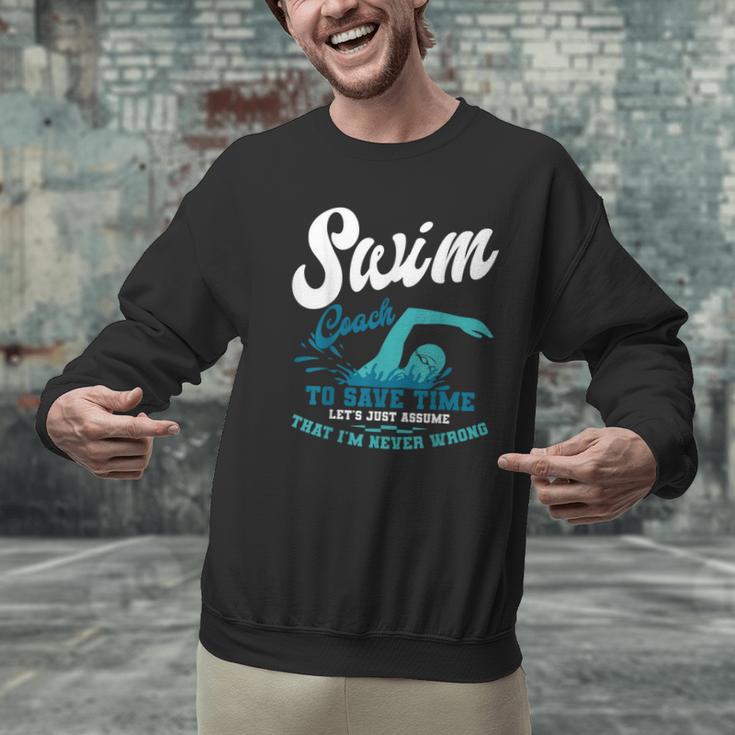 Swim Coach Swimming Lesson Sport Professional Instructor Men Graphic Sweatshirt