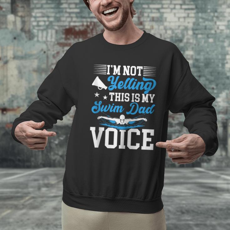 Swim Dad Voice Swimming Dad Of A Swimmer Father Men Graphic Sweatshirt