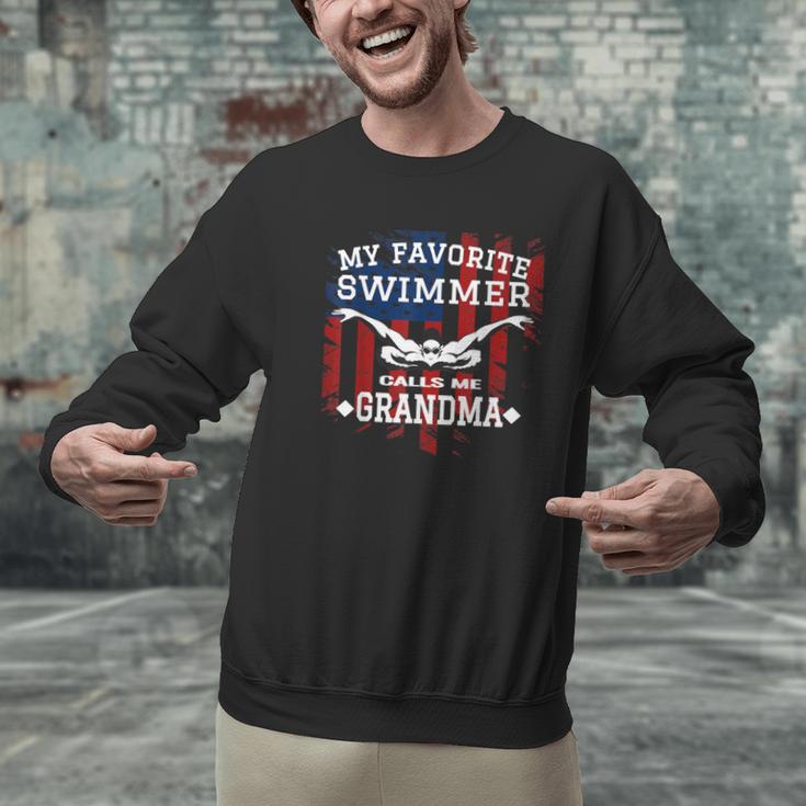 Swim Grandma Tshirt US American Flag Swimming Tee Men Graphic Sweatshirt