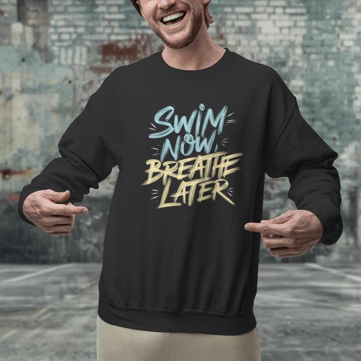 Swimmer Saying Swim Team Swimming Men Graphic Sweatshirt Swimmer Saying Swim Team Swimming Men Graphic Sweatshirt