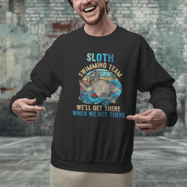 Swimmer Swim Sloth Swimming Team Retro Men Graphic Sweatshirt Swimmer Swim Sloth Swimming Team Retro Men Graphic Sweatshirt
