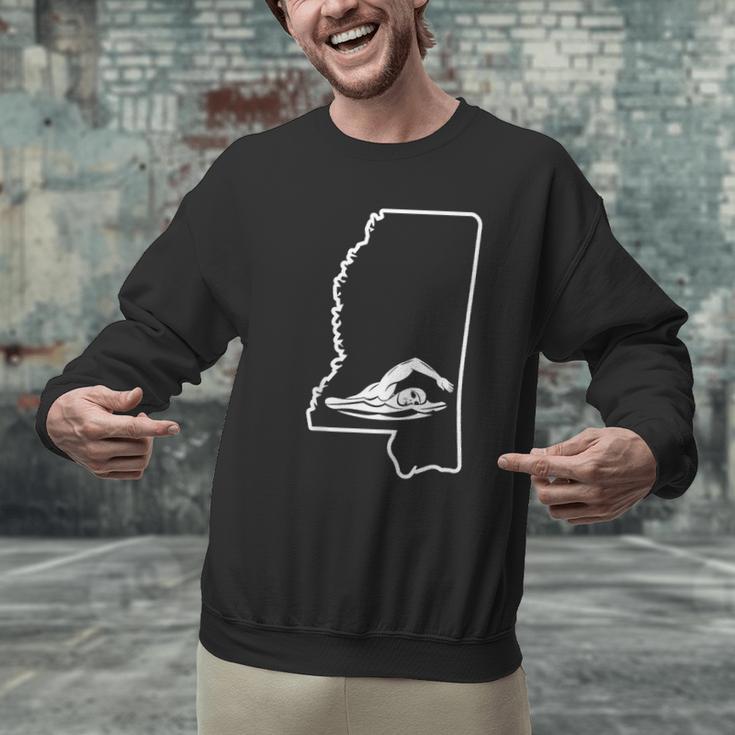 Swimming Apparel Mississippi Swimmer Training Men Graphic Sweatshirt