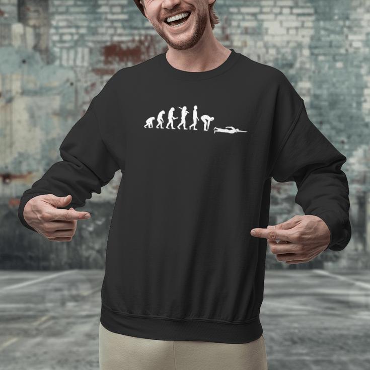 Swimming Evolution For Swimmers Men Graphic Sweatshirt Swimming Evolution For Swimmers Men Graphic Sweatshirt