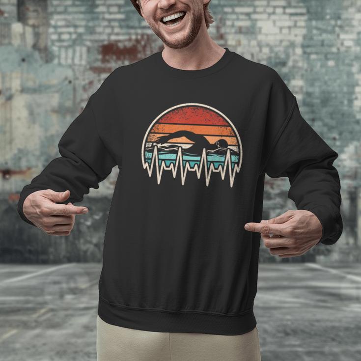 Swimming Heartbeat Retro Swim Swimmer Men Women Men Graphic Sweatshirt Swimming Heartbeat Retro Swim Swimmer Men Women Men Graphic Sweatshirt