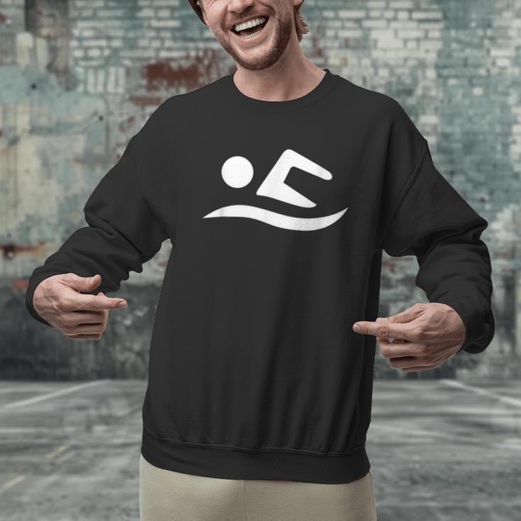 Swimming Silhouette Logo Men Graphic Sweatshirt Swimming Silhouette Logo Men Graphic Sweatshirt