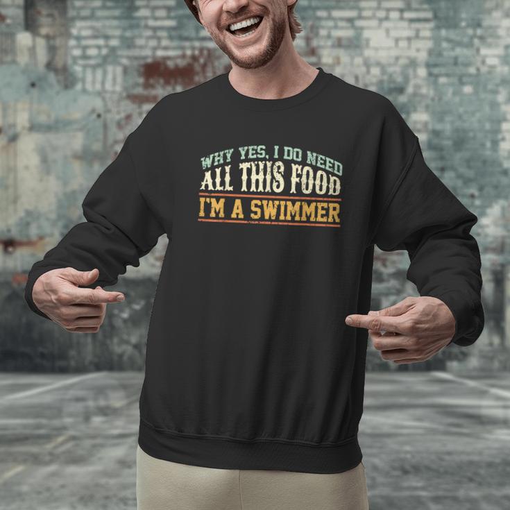 Swimming Swimmer Eating Swim Men Graphic Sweatshirt