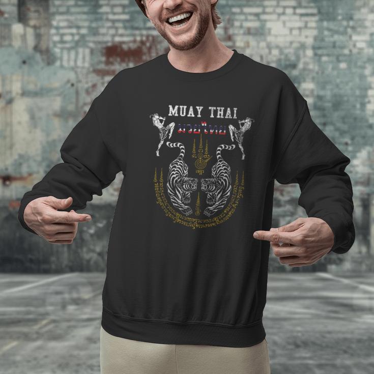 Twin Tiger Sak Yant Muay Thai Fighter Tee Martial Art Men Graphic Sweatshirt Twin Tiger Sak Yant Muay Thai Fighter Tee Martial Art Men Graphic Sweatshirt