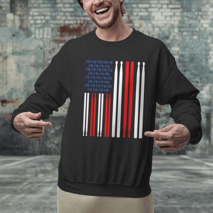 USA Flag Drummer Music Drum Kit Men Graphic Sweatshirt USA Flag Drummer Music Drum Kit Men Graphic Sweatshirt