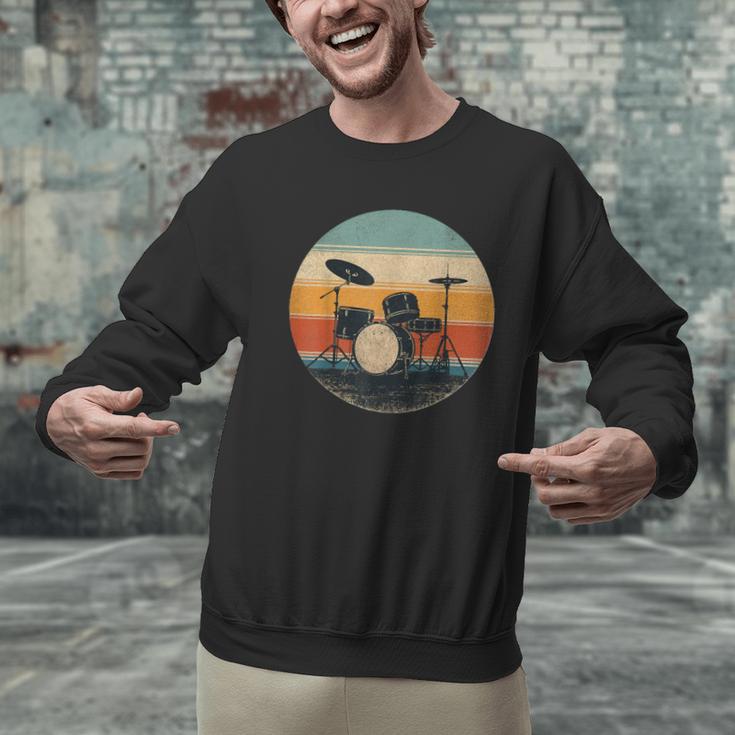 Vintage Drum Kit Silhouette Retro Music Men Graphic Sweatshirt Vintage Drum Kit Silhouette Retro Music Men Graphic Sweatshirt