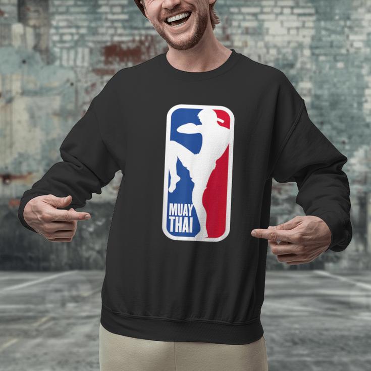Vintage Muay Thai Fighter MMA Street Fight Kickboxing Club Men Graphic Sweatshirt