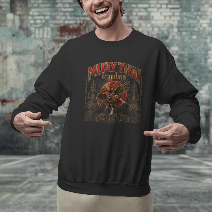 Vintage Muay Thai Legend Thai Boxing Fighter Art Chicken Men Graphic Sweatshirt Vintage Muay Thai Legend Thai Boxing Fighter Art Chicken Men Graphic Sweatshirt