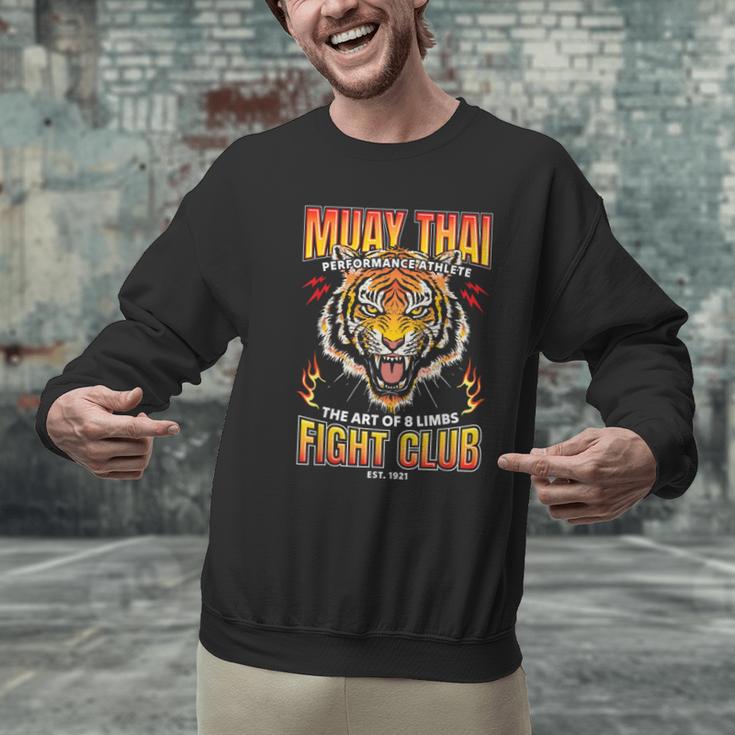 Vintage Muay Thai Twin Tiger Art Of 8 Limbs Men Graphic Sweatshirt