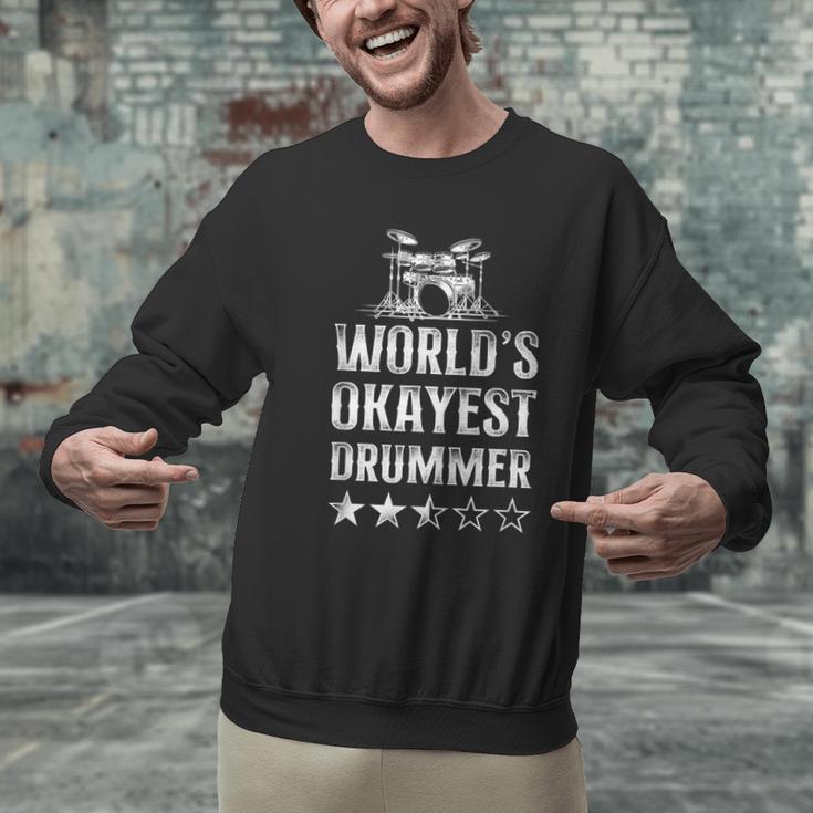 Vintage World'S Okayest Drummer Drum Kit Men Graphic Sweatshirt Vintage World'S Okayest Drummer Drum Kit Men Graphic Sweatshirt