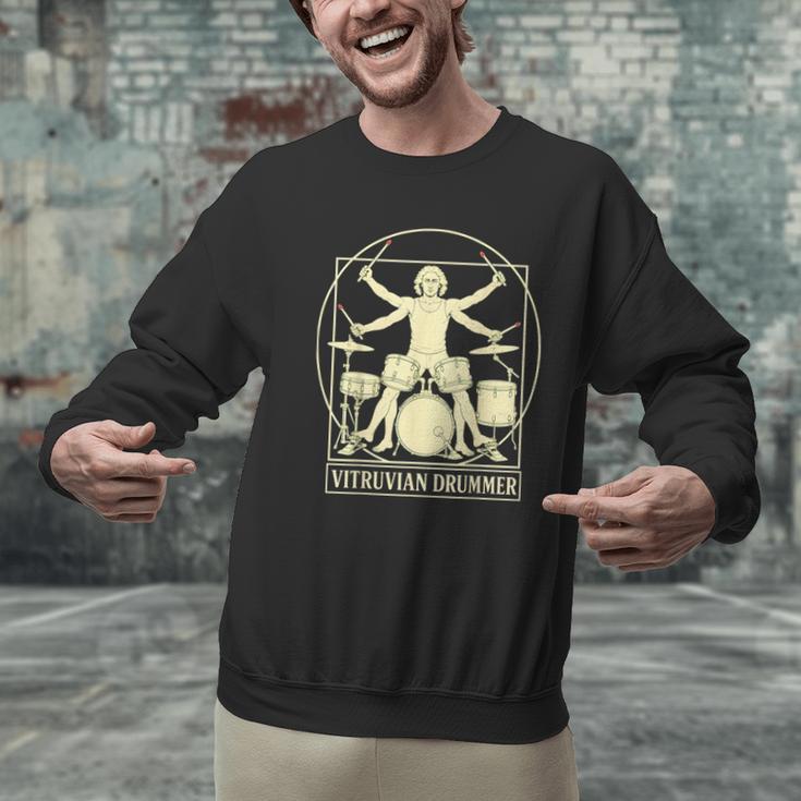 Vitruvian Drummer Drum Kit Music Lover Musician Men Men Graphic Sweatshirt Vitruvian Drummer Drum Kit Music Lover Musician Men Men Graphic Sweatshirt