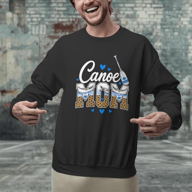 Women's Canoe Mom Leopard Print Paddle River Lake Sport Mother Men Graphic Sweatshirt