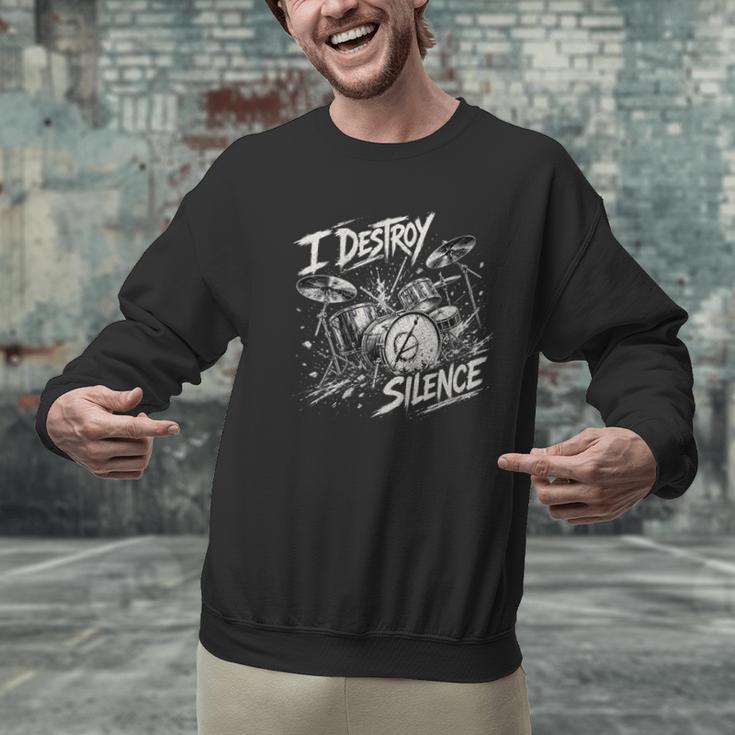 Women's Drum Kit I Destroy Silence Art Men Graphic Sweatshirt Women's Drum Kit I Destroy Silence Art Men Graphic Sweatshirt