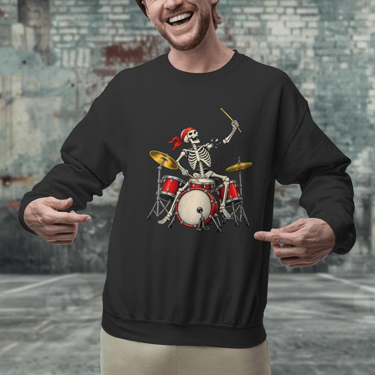 Women's Skeleton Drummer Skull Drum Kit Halloween Men Graphic Sweatshirt Women's Skeleton Drummer Skull Drum Kit Halloween Men Graphic Sweatshirt