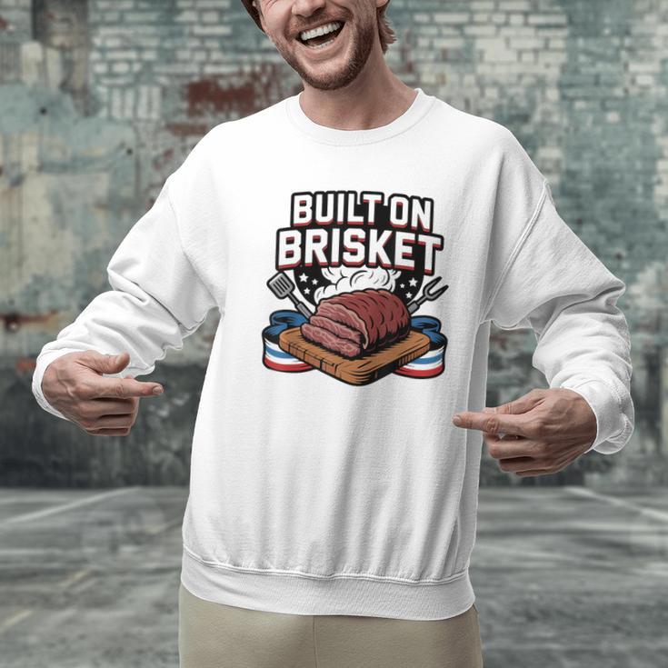 4th July BBQ Dad American Flag Brisket Smoke Men Graphic Sweatshirt