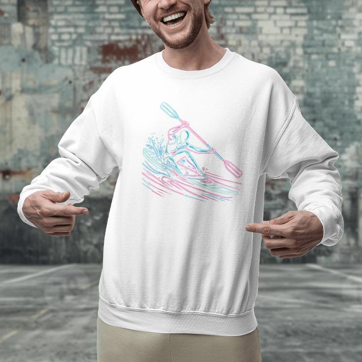 Canoe Canoeing Kayak Paddling Canoeist Raglan Baseball Tee Men Graphic Sweatshirt